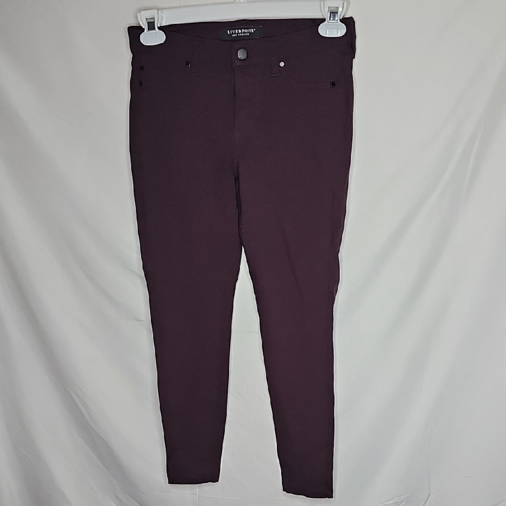 Liverpool Purple Pull On Skinny Jeans Pants Sz 27.   4.